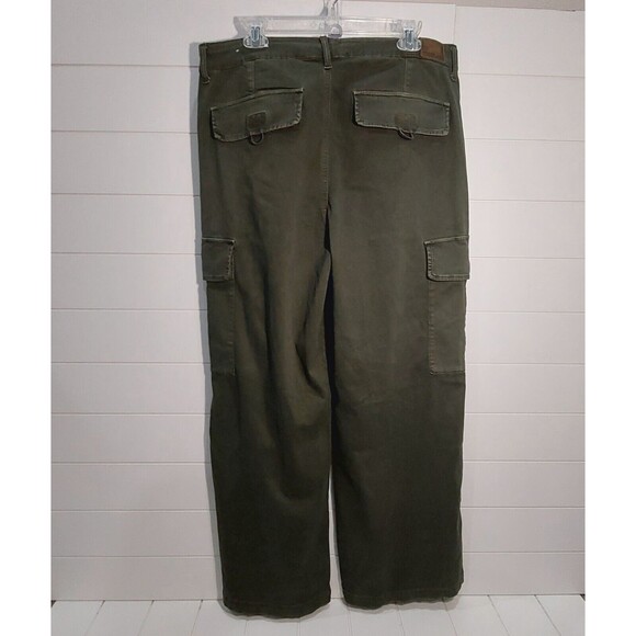 American Eagle Women Baggy Wide Leg Cargo Pants Size 16R Green Streetwear Skater - Picture 3 of 13
